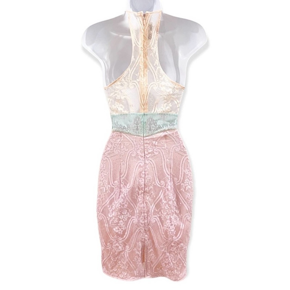 House of CB London Alvaro Pastel Lace Sheer Mini Dress Size XS - Picture 6 of 11
